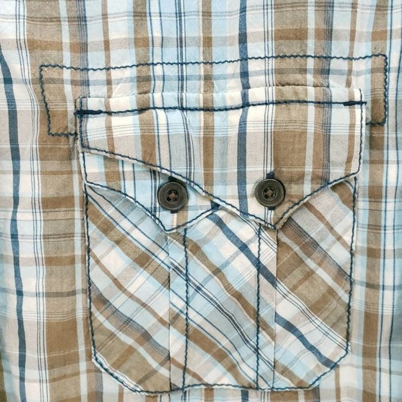 ARIAT Button-Down Shirt Western Style Plaid Long Sleeve EUC Size MEDIUM - Picture 5 of 9